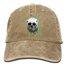 Мужские классические бейсболки из джинсовой ткани с изображением полярного медведя