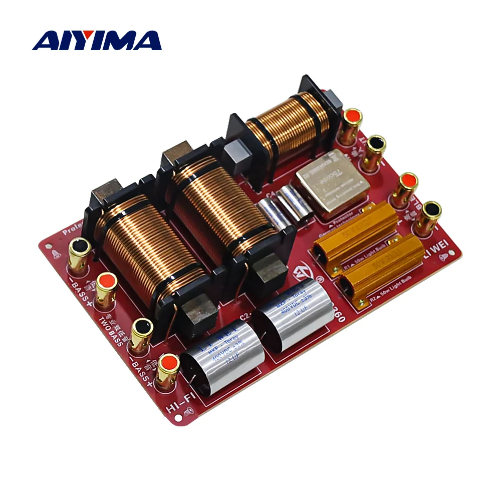 

AIYIMA 1200W 2 Way Crossover Audio Speaker Tweeter Bass Stage Frequency Divider Filter DIY Amplifier Home Sound Theater