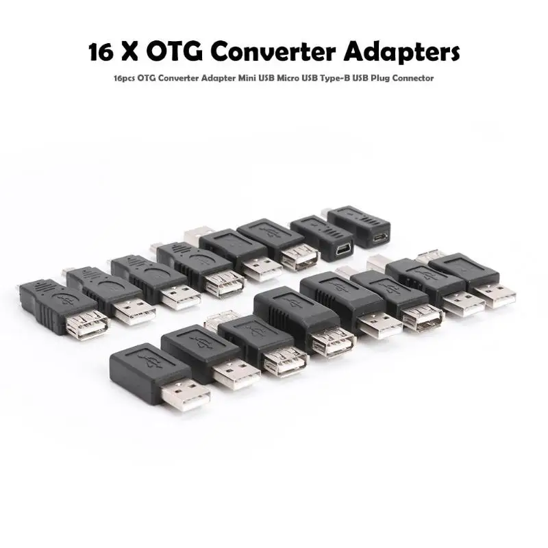 Мини 16 шт. USB Micro USB USB2.0 тип-b Мужской Женский OTG конвертер разъем разработанное производство длительный прочный