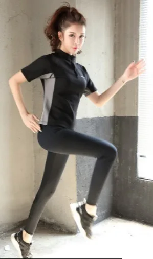 

SCR Long Sleeve T-shirt Violent Khan Taken Female Sweat Weight Control Tops Shaping SCR Top Grade Elasticity Fitness Shaping Pan