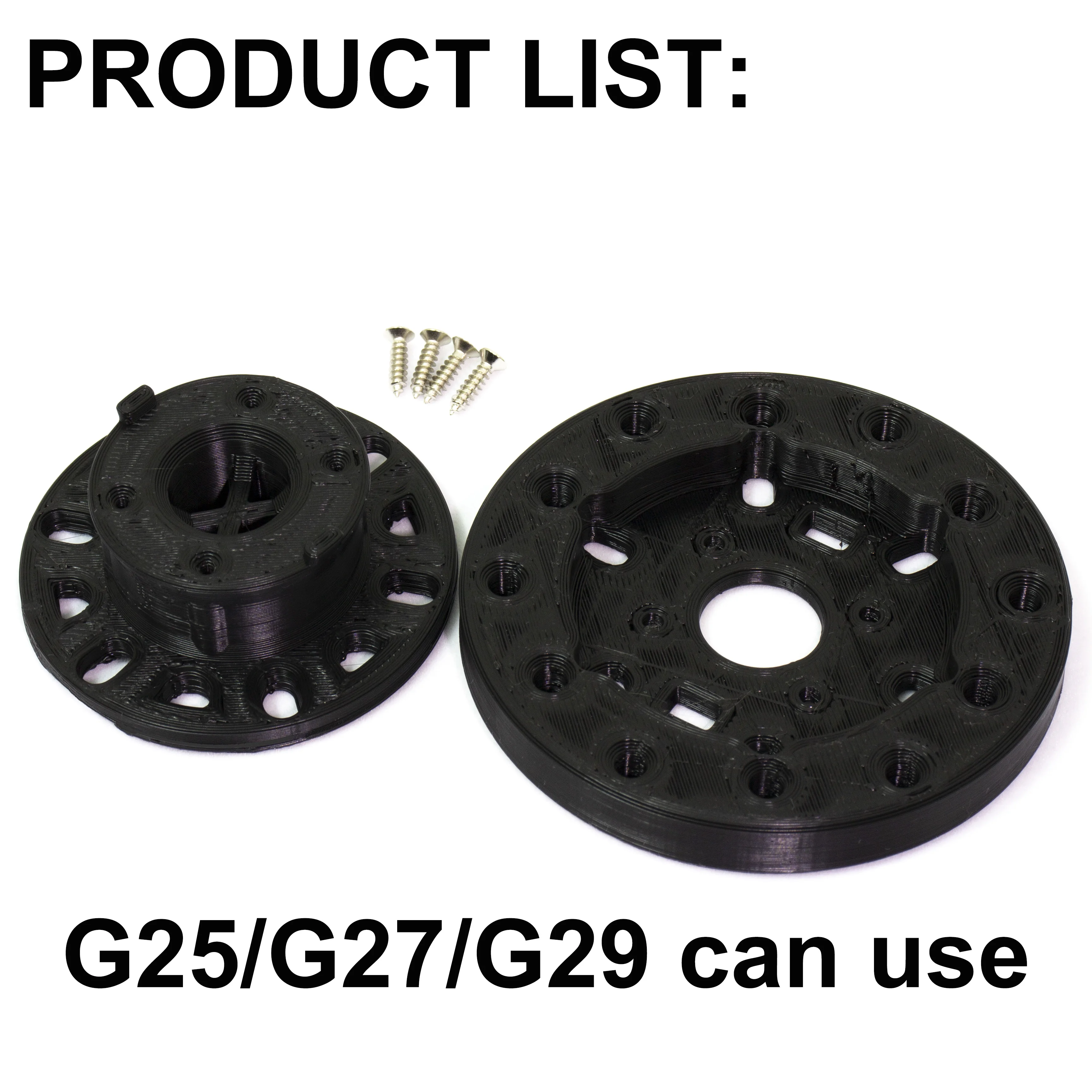 Logitech G27 / G29 / G920 / G923 Steering Wheel Adapter Plate Black