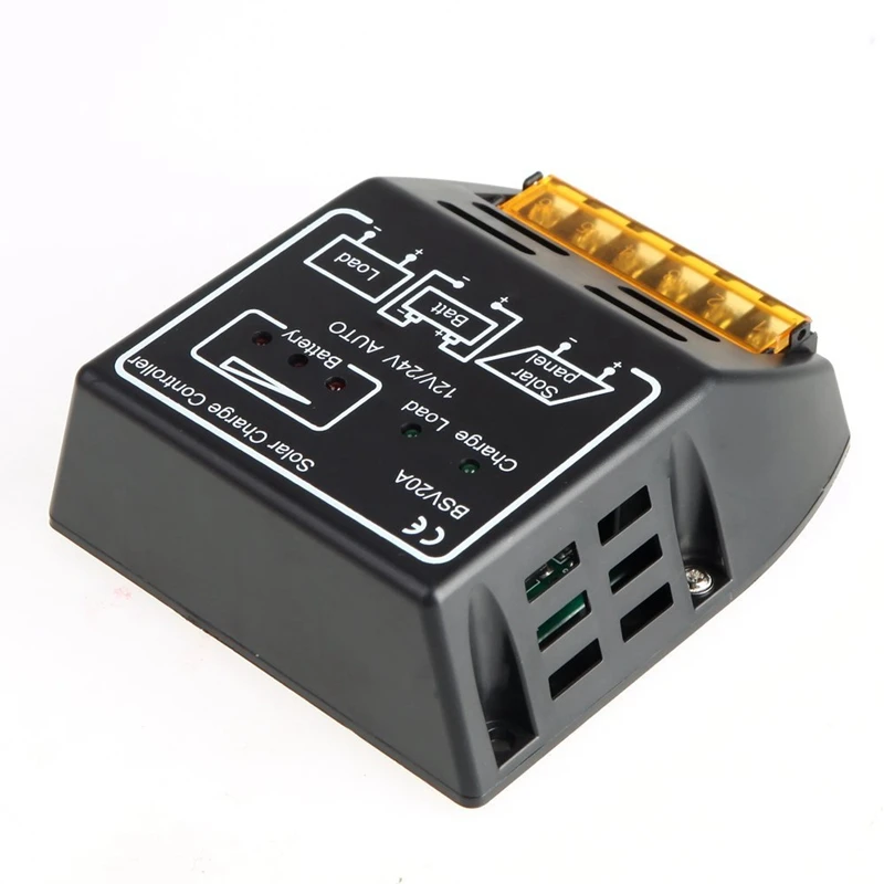 20A 12 V/24 V солнечная панель регулятор заряда батареи Безопасный черный