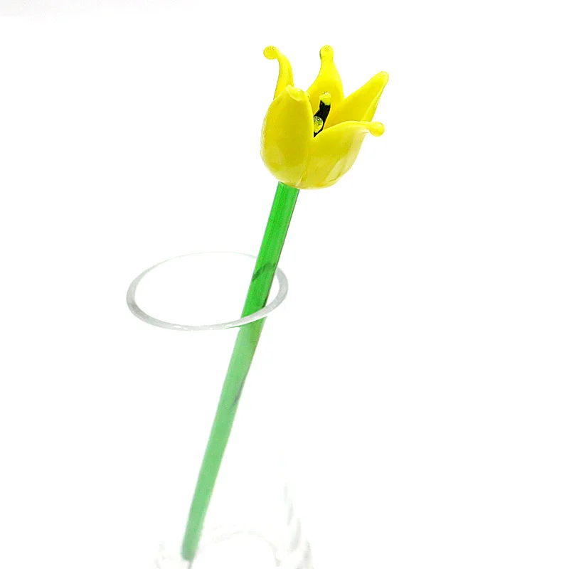 Murano Glass Flowers Stem, Glass Flower Decoration