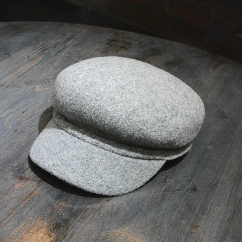 01911-HQ-WOOL на осень-зиму однотонные шерстяные вязаные восьмиугольная шапка для мужчин и женщин для отдыха береты шапки