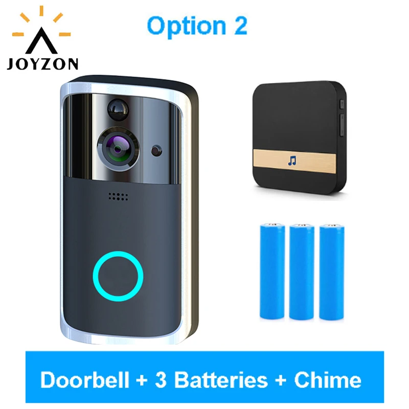 JOYZON wifi 720P видео дверной звонок беспроводной домофон монитор умный звонок HD камера PIR датчик движения ночное видение разблокировка - Цвет: Option 2