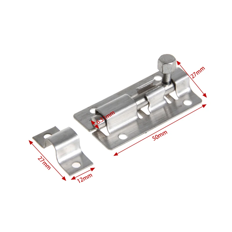 1 пара из нержавеющей стали дверной замок защелка слайд прямой баррель болт застежка набор 2"