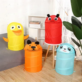 

Folding Laundry Basket Cartoon Round Storage Bin Bag Large Hamper Collapsible Clothes Children Kids Toys Bucket Barrel Organizer