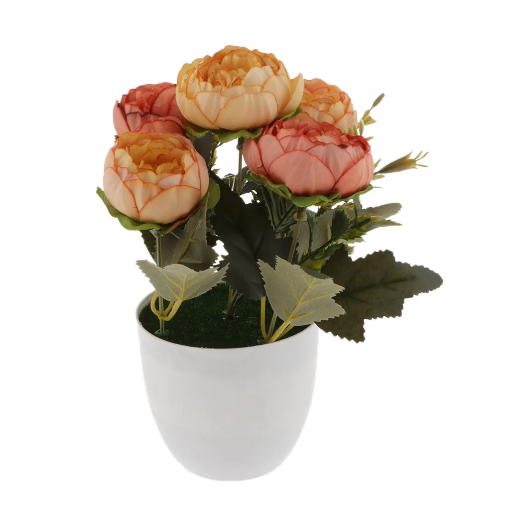 Vintage Bunches Floral Arrangement Artificial Peony Flower Bouquet Wedding