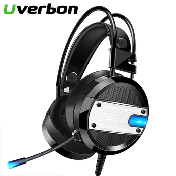 

Wired Headset Deep Bass Game Earphone Computer Headphones with Microphone LED Light Gaming Headphones for PC Laptop Computer