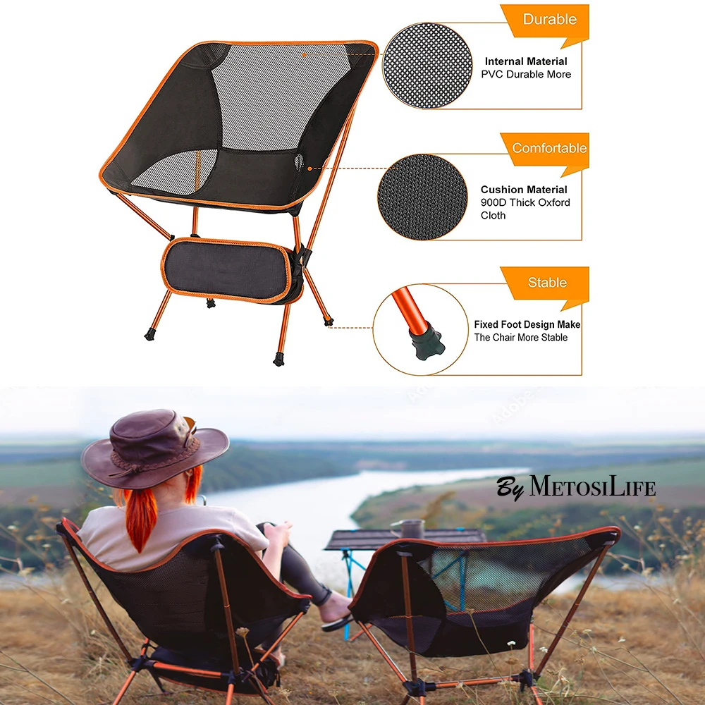 Outdoor Ultralight Portable Folding Chairs with Carry Bag Camping Beach Chair 