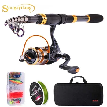 

Sougayilang 1.8-2.4m Fishing Combo Portable Telescopic Rod and 14BB Spinning Reel Fishing Carrier Bag Lure Line Fishing Set