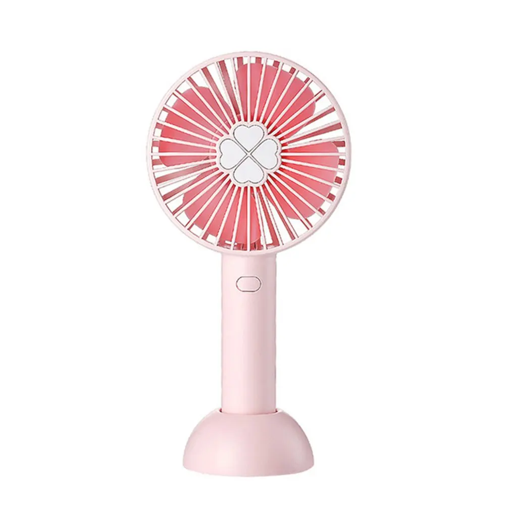 

Creative Lucky Grass Handheld USB Rechargeable Mini Portable Portable Student Big Wind Three Small Fan