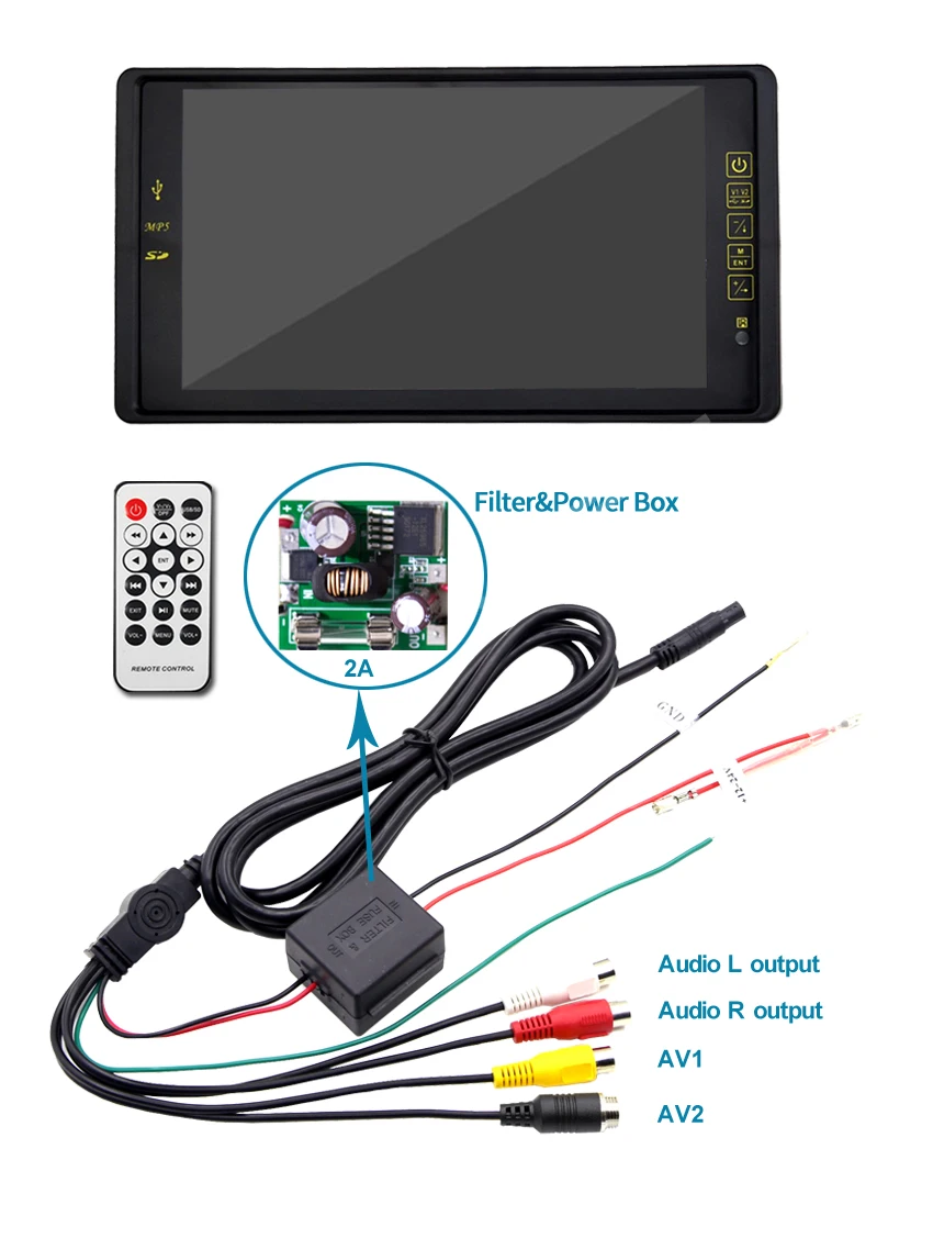 JIEPIE Backup Camera 9 MP5 Big Screen Mirror Monitor Kit System for Trucks Trailers IP68K Waterproof Reversing camera Monitor