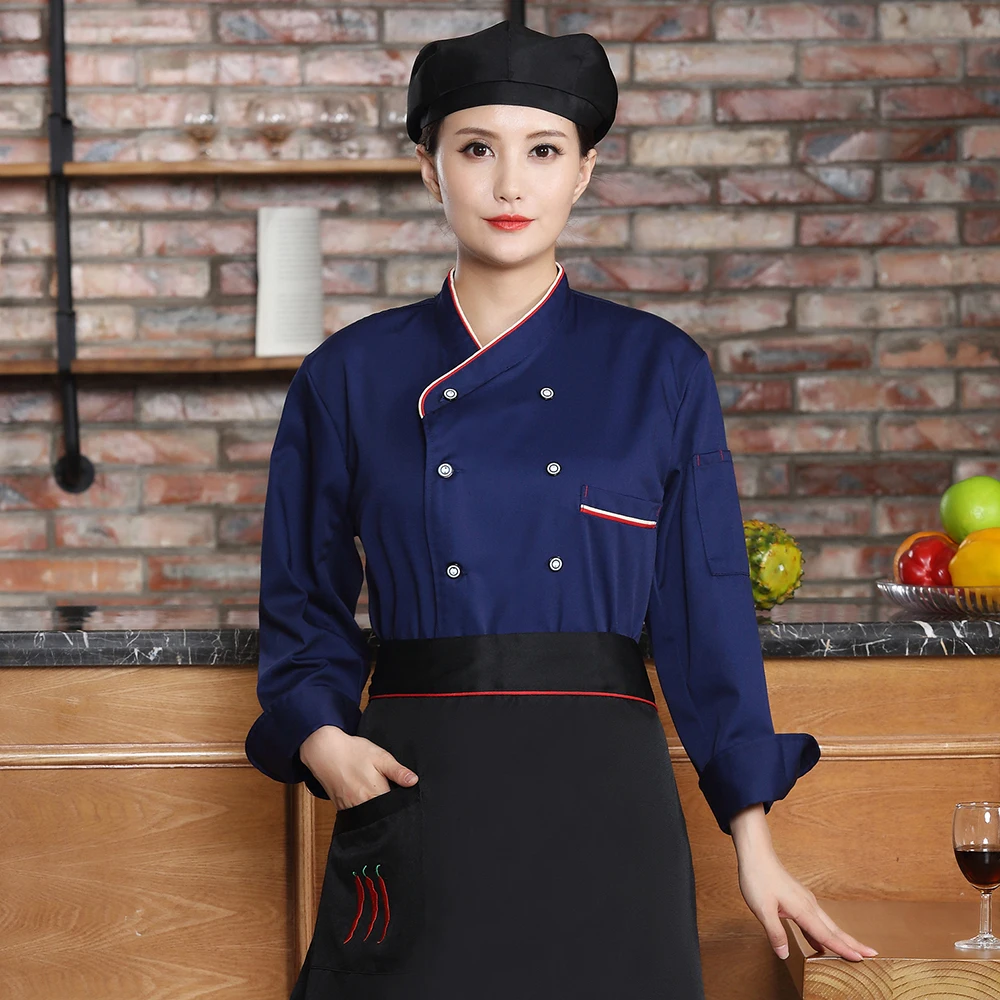Мужская рубашка с длинными рукавами, костюм для суши, Куртка поварская, в западном стиле, для кухни, кофе, официантка, мужская куртка - Цвет: jacket