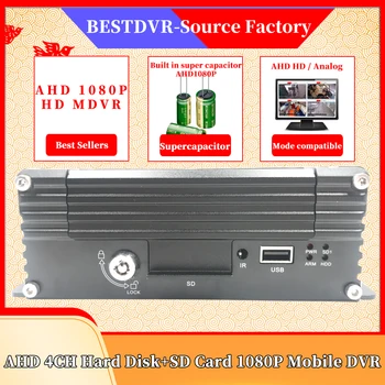 

BESTDVR AHD 1080P 4CH Hard Disk SD Card 1080P Mobile DVR Bus mdvr