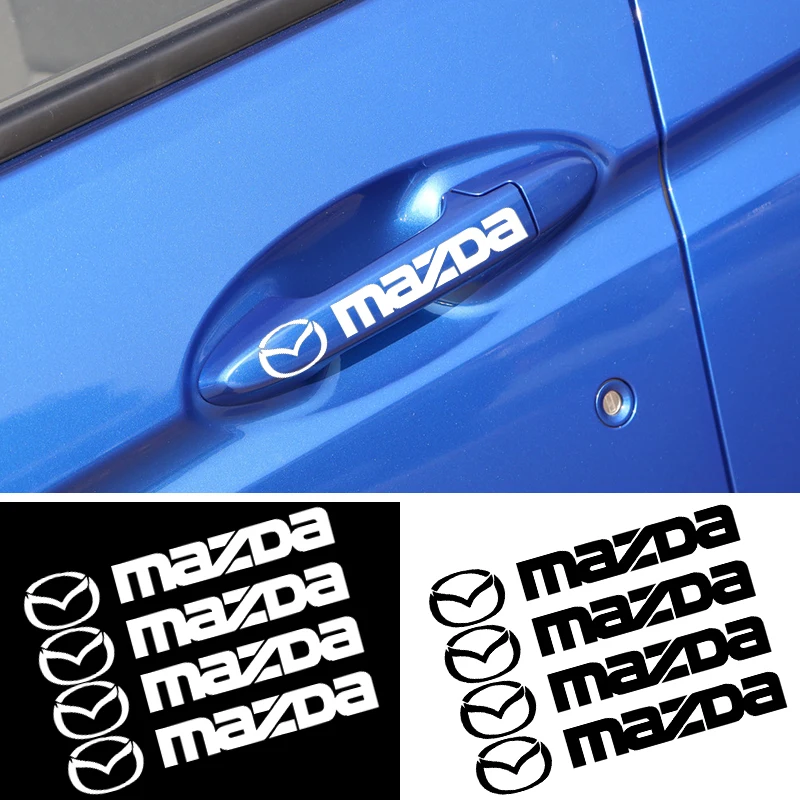 

4 pcs Car Door Handle Rear Mirror Window Stickers for Mazdas 5 6 323 626 RX8 7 MX3 MX5 Atenza Axela Car Accessories