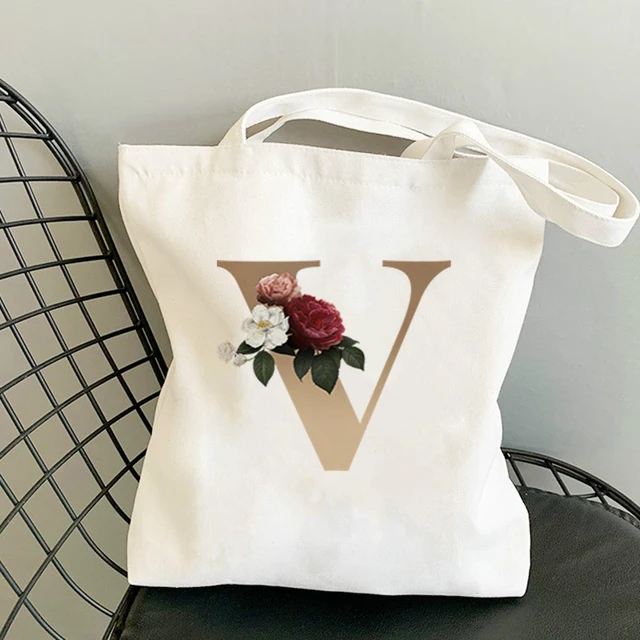 Tote Bag Anime Women Cotton on the Frame Shorts Bags Paper Shopping for Boutique Flower Letter Cart Woman Raffia Shoppers With V