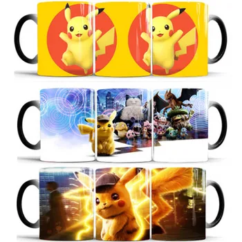 

New Creative 1Pcs Pikachu Magic Coffee Mug 350mL 7 Styles Cartoon Kids Gift Cup Mug Changed Color Milk Tea Mug Drop Shipping