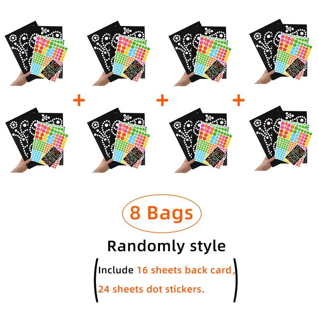 Children DIY Cartoon Dot Puzzle Colorful Cute Animal  Learning Early Education Toys Primary Mosaic Sticker Games for Kids Gifts 8 Set