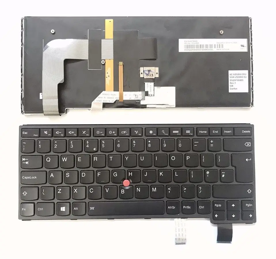 Английская клавиатура с подсветкой для Lenovo ThinkPad Yoga 14 (тип 20DM 20DN) 00HW829 00HW792 |
