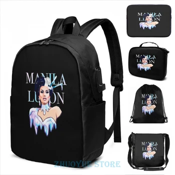 

Funny Graphic print Manila Luzon USB Charge Backpack men School bags Women bag Travel laptop bag