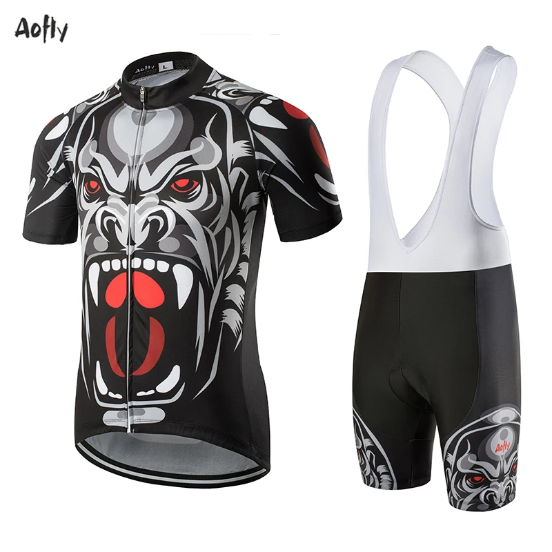 

Aofly New 020 men's cycling clothing go pro cycling jersey set custom made triathlon maillot ciclismo sport mtb pants Lion style