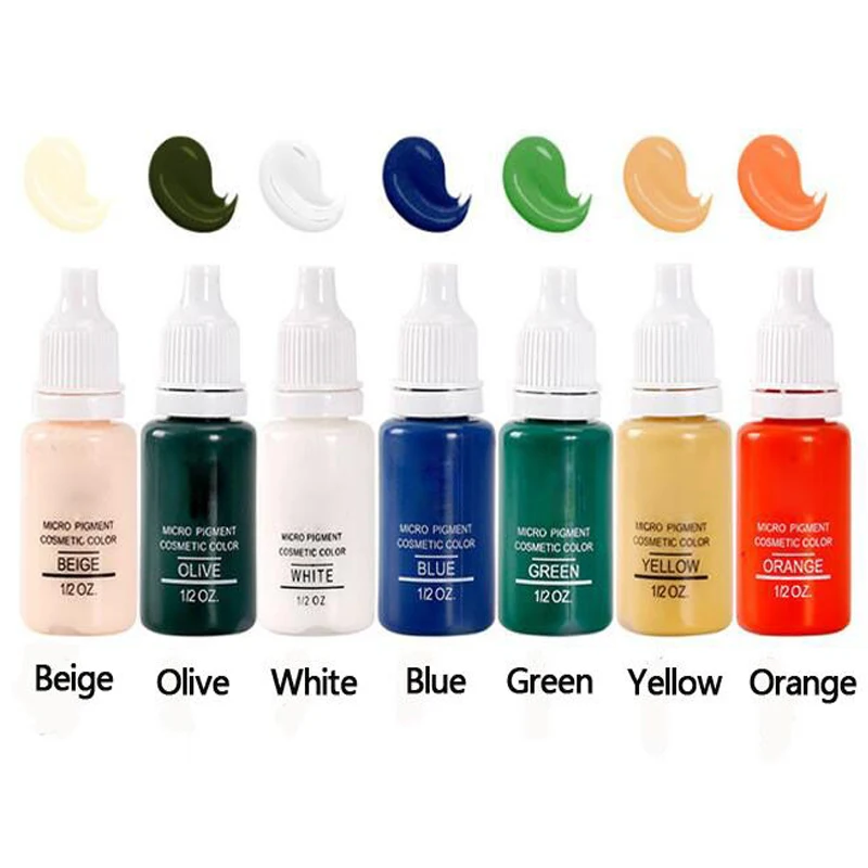 23colorPermanent Makeup Micro Pigment Cosmetic encre tatouage black Tattoo Ink Permanent Eyebrow Eyeliner Lip Tattooing Supplies