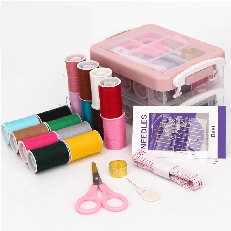 

Portable Home Travel Sewing Kit Knitting Needles set embroidery scissors Thread Threader tape Patchwork Sewing Accessories
