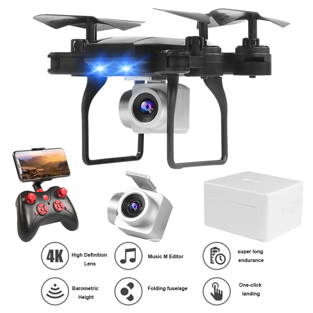 

Foldable WIFI Four-axis Aircraft 4K HD Flying Drone Outdoor Aerial Camera RC Helicopter Wide-angle WIFI Camera Flying Toy Gift