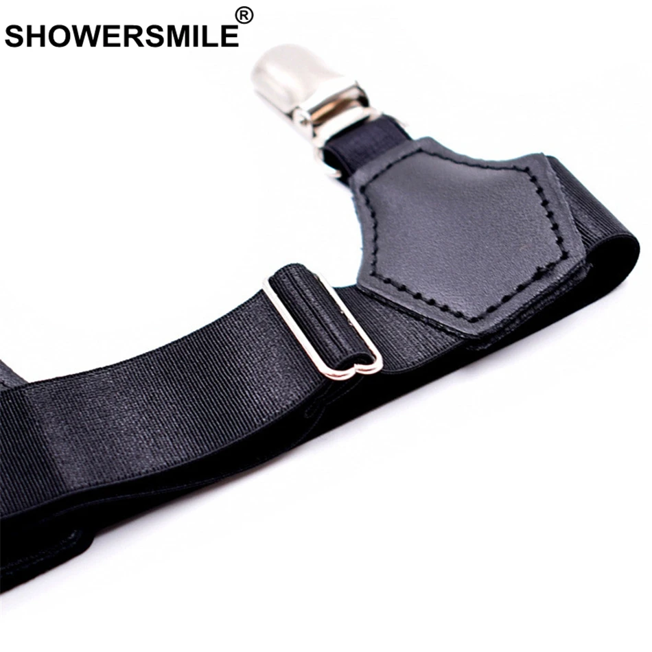 SHOWERSMILE Мужские аксессуары черные подтяжки для носков мужские чулок регулируемые