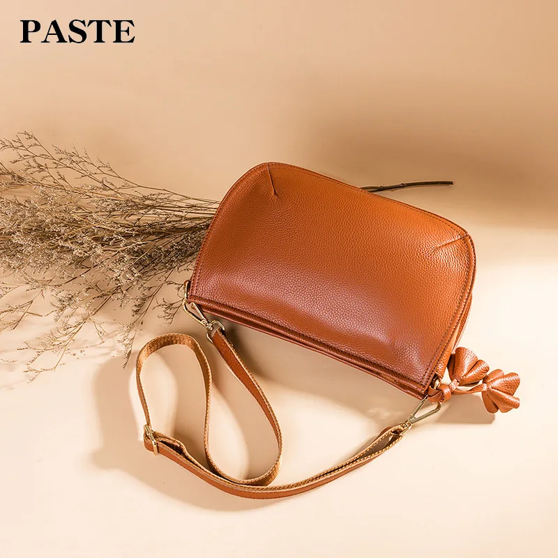 

2020 Summer Head Layer Cowhide Portable Oblique Satchel Shell Single Shoulder Trend Genuine Leather Female Bag 2003