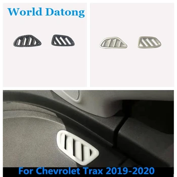 

For Chevrolet Trax 2019-2020 Interior Dashboard Side AC outlet Air Vent Cover Carbon Fiber\Matte Silver 2pcs