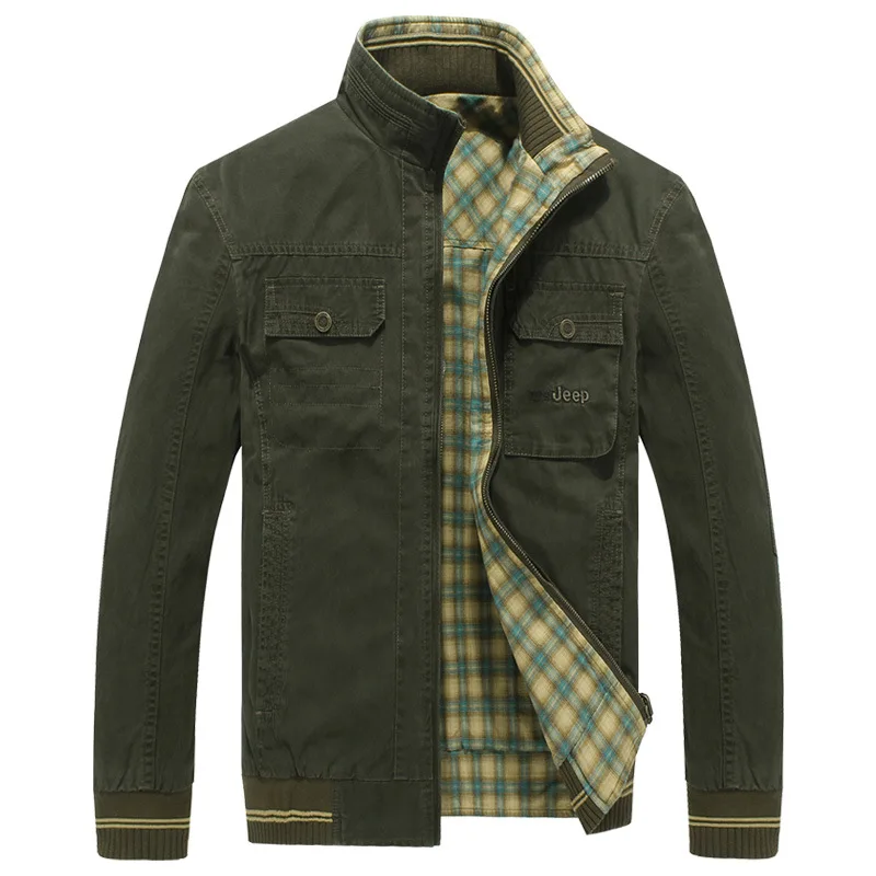 

Jackets Men Winter Jacket Men Reversible Multi Pocket Men Coat Fall Winter Casual Khaki Army Green Clothes NEW Fashion