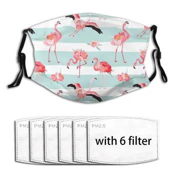 

Tropical Flamingo Summer Outdoor Washable Anti Haze Print Face Masks Cute Masks Fabric Protective PM2.5 Masks Proof Haze