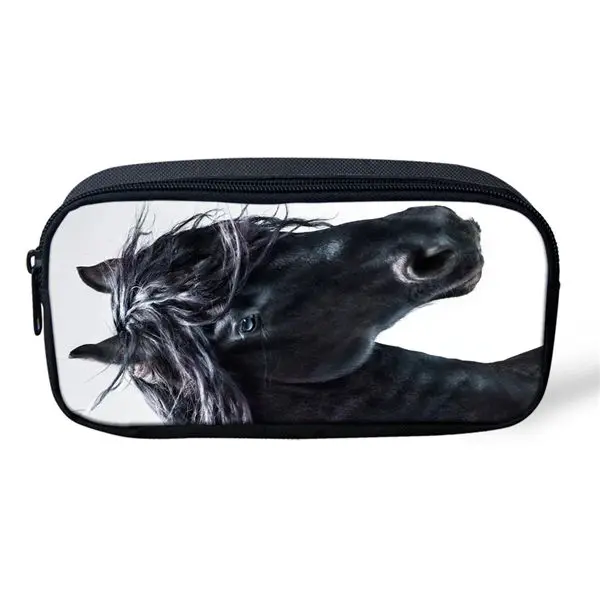 HaoYun Friesian Horse печать пеналы чехол для мальчиков студентов путешествия кошелек сумка девушка канцелярские принадлежности хранения защитный чехол - Цвет: CDGX1495K