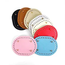 

New 14.5*11cm Diy Hand-Woven Bag Hardware Accessor Cross Pattern Pu Oval Bag Bottom Women'S Bag Accessories For Handbags