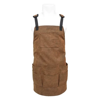 

Canvas Apron Work Apron For Men Women With Pocket Adjustable Back Straps Outdoor Barbecue Picnic Tool Apron