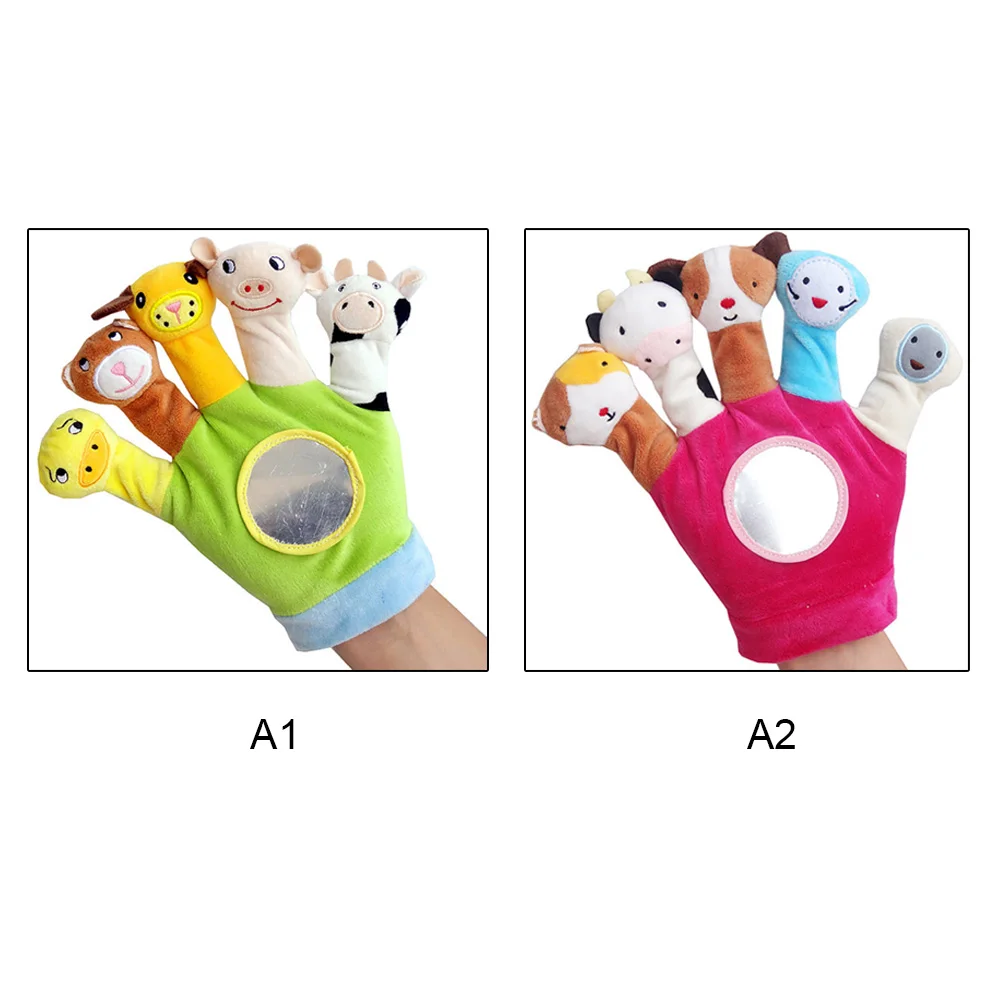 Cartoon Animal Finger Puppet Glove Baby Plush Toys for Children Animal Finger Puppet Baby Kids Plush 2