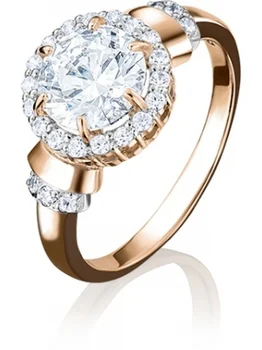 

Yuz platinum ring with Swarovski crystals in red gold