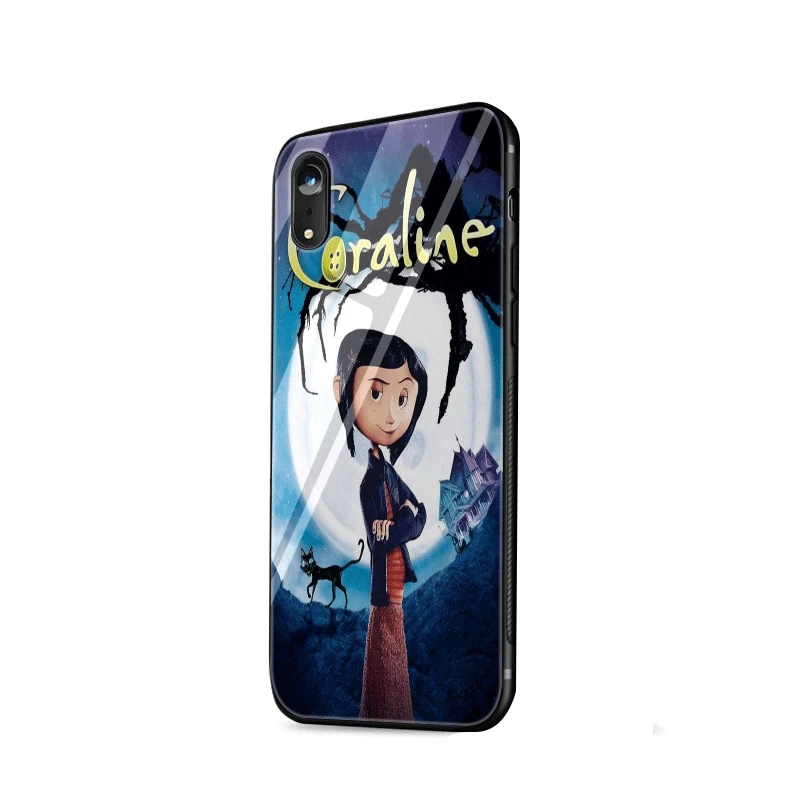 Стеклянный чехол для телефона из ТПУ стекла для iPhone 5 5S SE 6 6S 7 8 Plus iPhone 11 Pro XR X XS максимальный чехол Movie Coraline