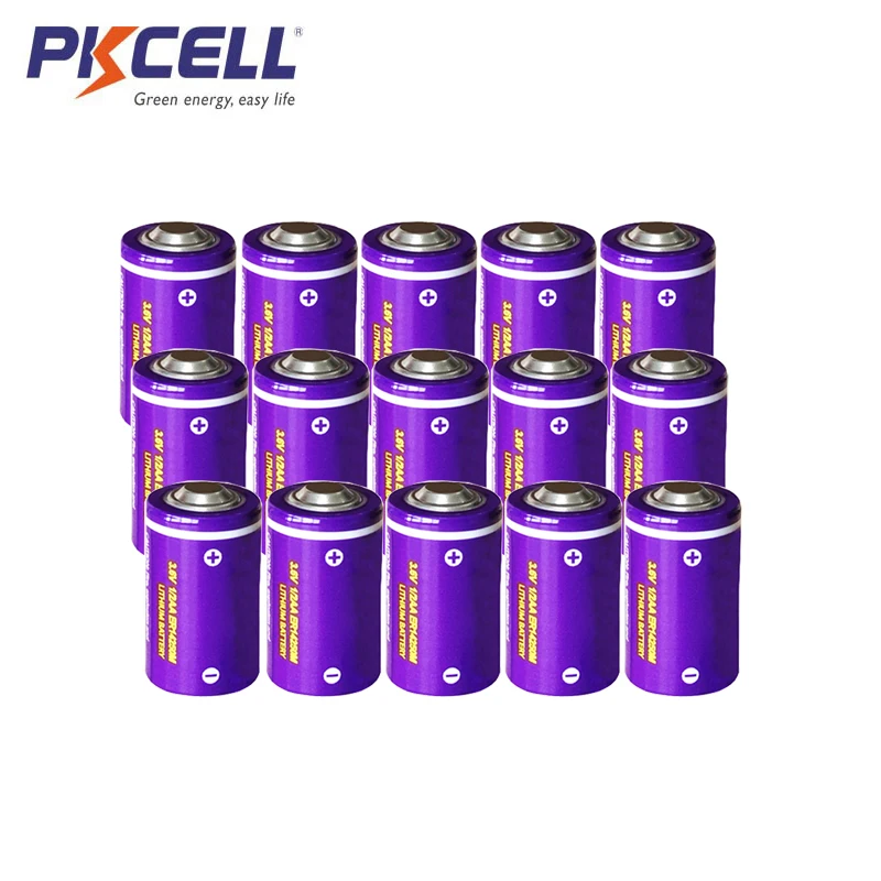 

15PCS PKCELL ER14250M 3.6V 750mah lithium battery 1/2AA Li-SOCl2 singe use battery (Power Type) for military electronics