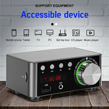 

HIFI Bluetooth 5.0 Digital Power Audio Amplifier Board 50WX2 Stereo AMP Amplificador Home Theater USB TF Card Player