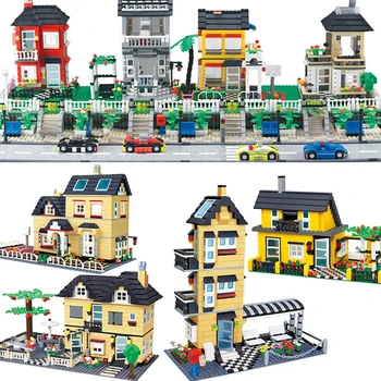 

Kids Building Block Toys City Architecture Model Capital Blocks City Villa Bricks Children Bricks France Villa Village Sets