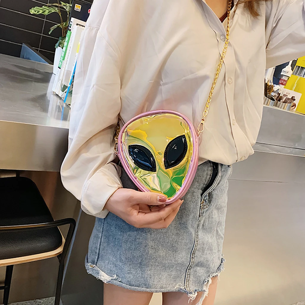 Kids Backpack Children Alien Transparent Jelly Bag Phone Coin Backpack Small Solid Color Backpack Student Phone Coin Bag 828