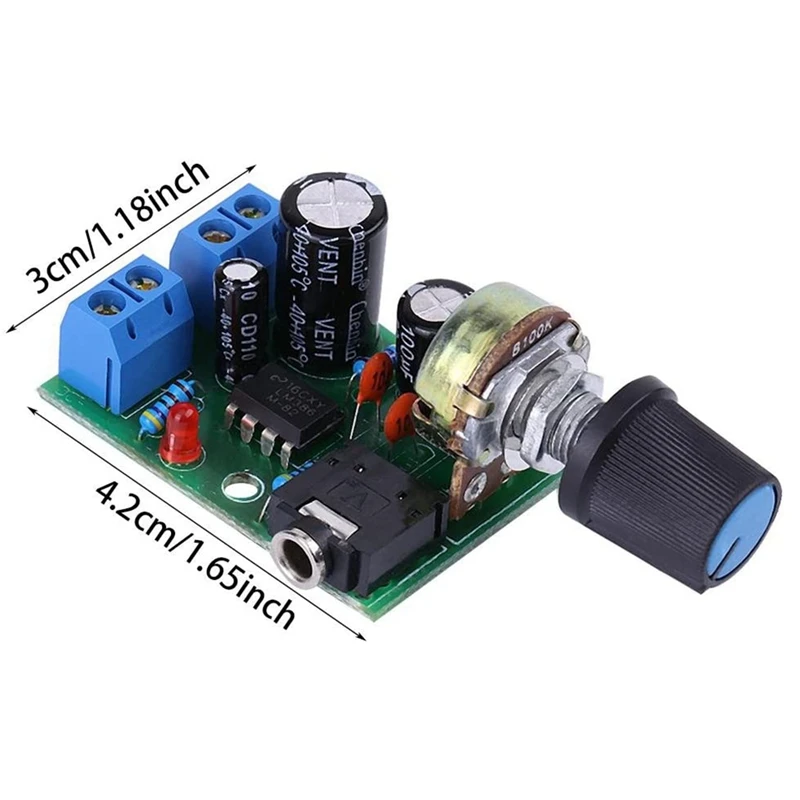LM386 슈퍼 미니 앰프 보드, 3V-12V, 0.5W-10W 스피커 저잡음 전력 소비, 스피커 오디오 시스템 용 DIY