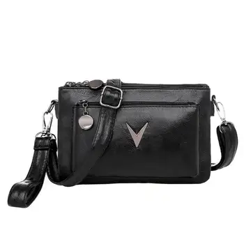

Brand Design Solid Color Crossbody Bags for Women 2019 PU 4 Layers Purse Messenger Handbag Women's Shoulder Bag Bolsas Feminina