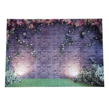 

Quality 7x5ft Flowers Wall Photography Backdrops Brick Backdrop Spring Stuido Background