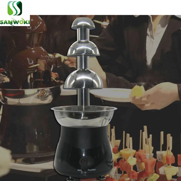 Chocolate Fountain Three Layers DIY Chocolate Heating Fondue Waterfall Hotpot Melting Machine for Fruits Cookies Wedding Party
