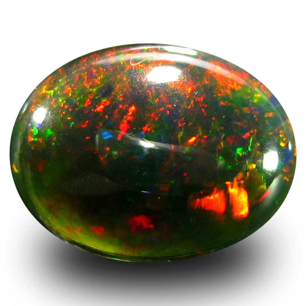0.65 Ct Natural Ethiopia Black 5x7 Opal Oval Cabochon Loose Gemstone 3 Pieces Per Package loose gemstones