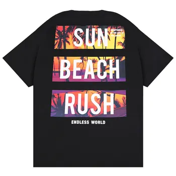 

Women Mens 2020 Men T Shirt Hip Hop Streetwear Colorful Beach Sunset Painting Tshirt Harajuku Summer T-Shirt Cotton Tops Tee